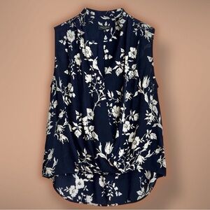 NWT Rag & Bone ‘Meredith’ Floral Print Swing Top in “Navy Blue Multi” Size Small